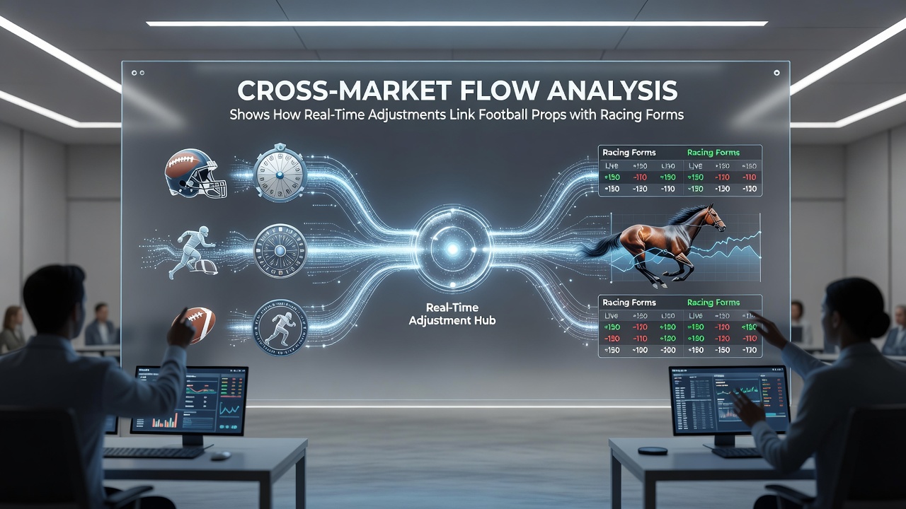 Analytics dashboard showing real-time capital flows between football props, equine racing, and casino tables with adjustment alerts