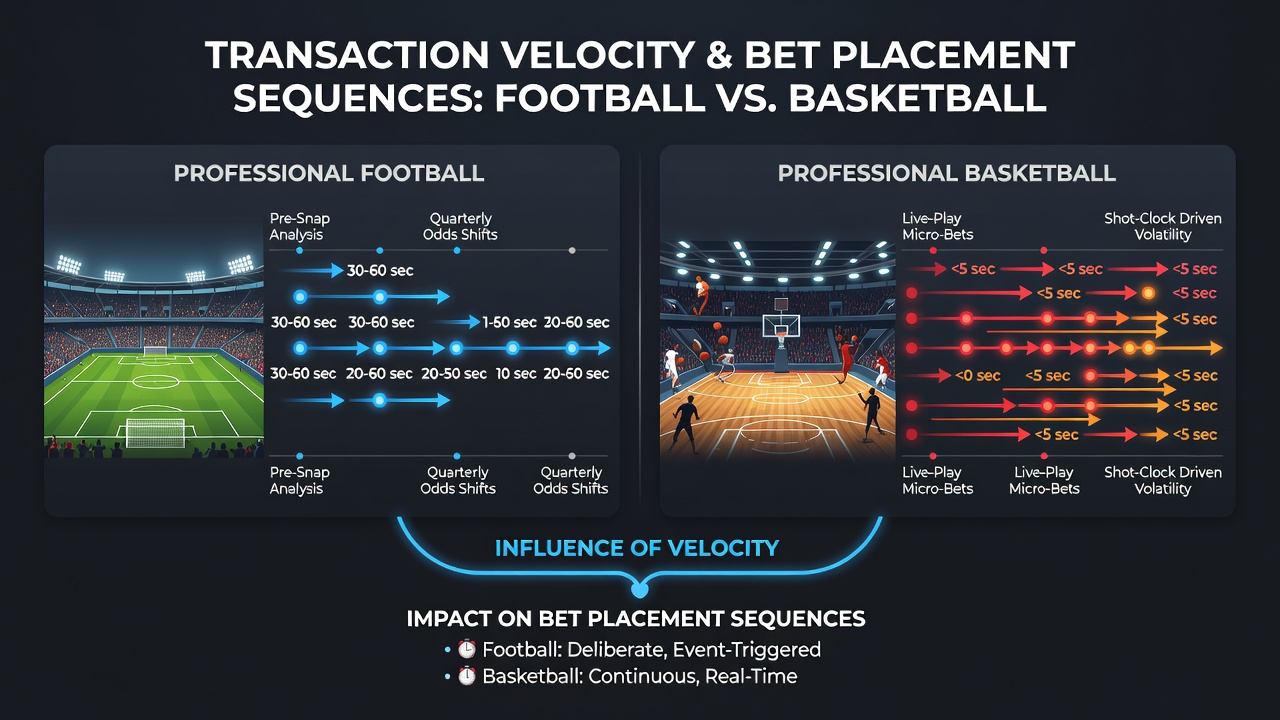 Digital transaction flow diagram illustrating bet placement order across football, basketball, horse racing, and casino venues