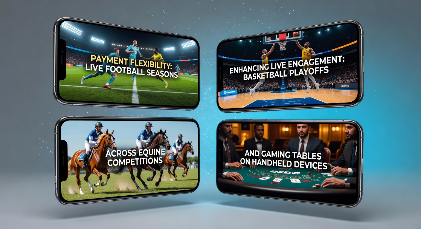 Mobile device showing seamless payment options integrated with live sports and casino interfaces during peak seasons