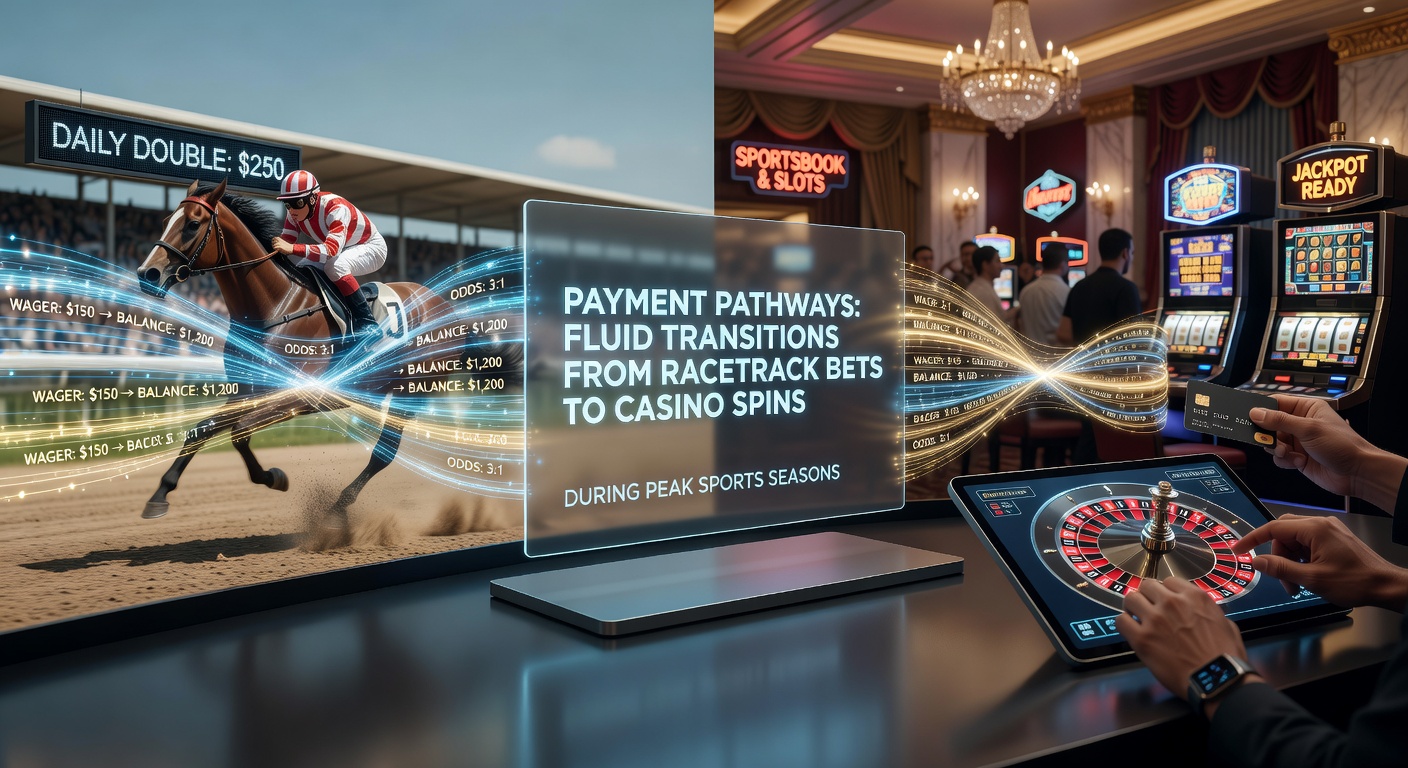 Digital payment interfaces connecting racetrack betting terminals with casino gaming platforms