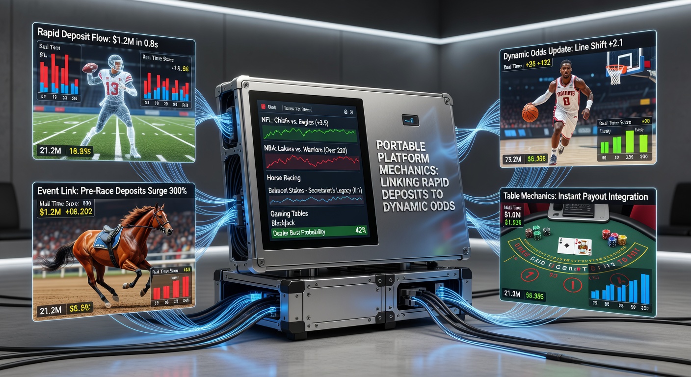 Mobile betting interface showing rapid deposit options linked to live odds in football and basketball