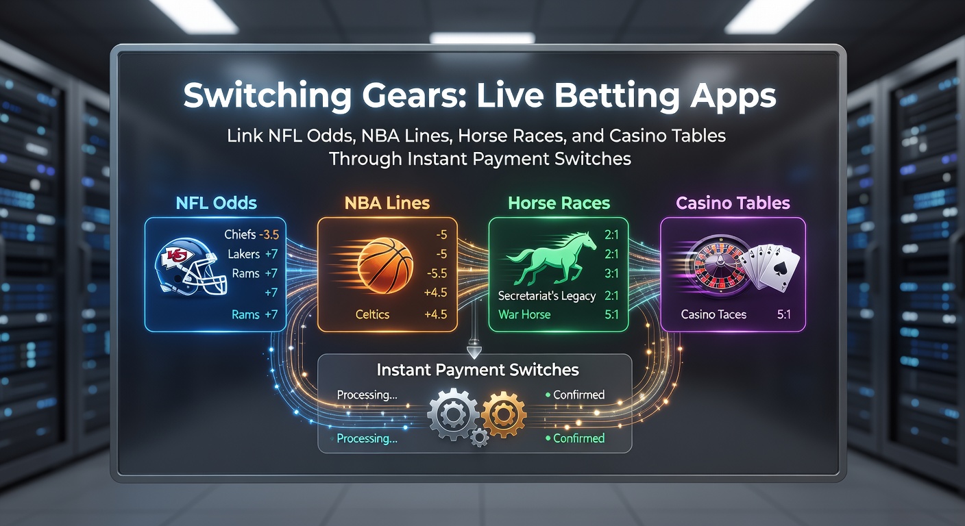 Screenshot of a live betting app interface showing NFL odds transitioning to NBA lines with instant payment confirmation overlay