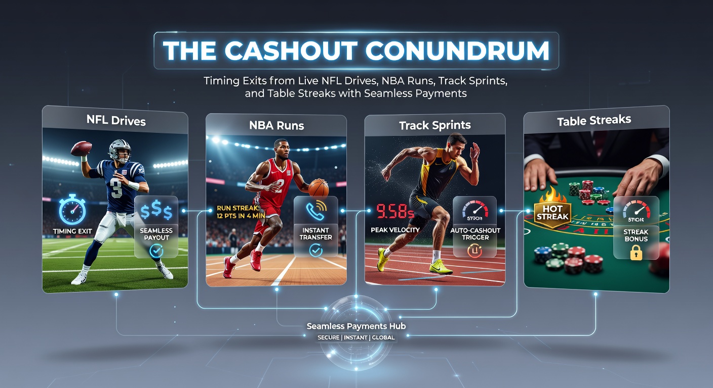 Live betting interface showing cashout options during an NFL drive with real-time odds shifting
