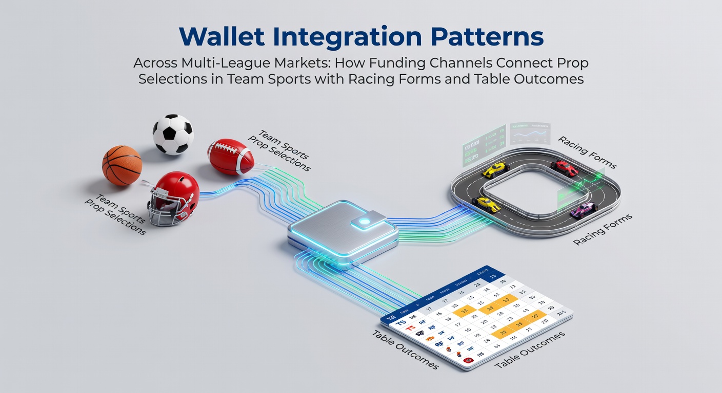 Digital wallet connections across sports betting platforms showing seamless transfers between team props and racing markets